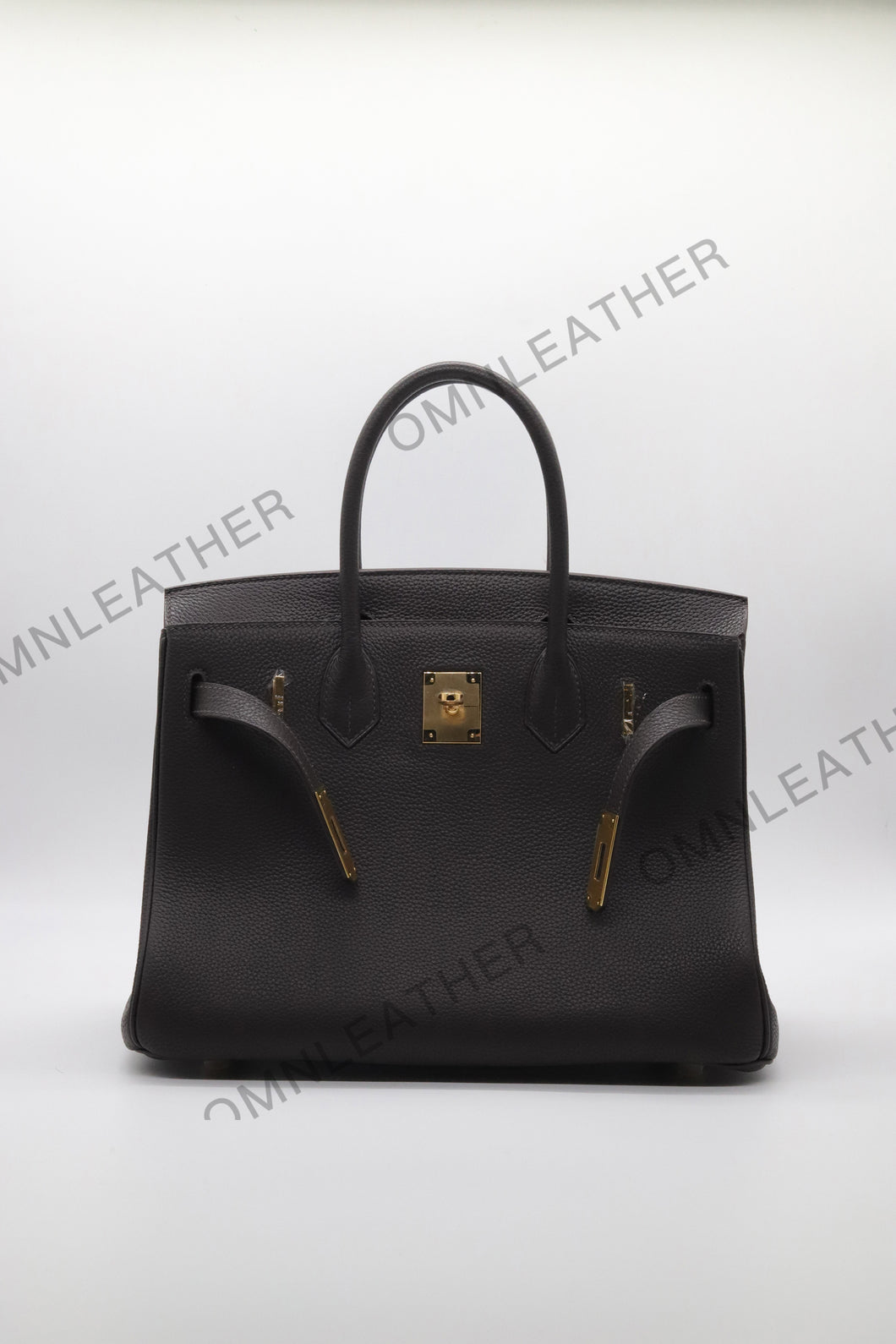 London 30 Birkin Style Togo Leather Ebony Color Gold Hardware