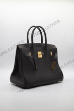 Load image into Gallery viewer, London 30 Birkin Style Togo Leather Ebony Color Gold Hardware

