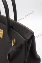 Load image into Gallery viewer, London 30 Birkin Style Togo Leather Ebony Color Gold Hardware
