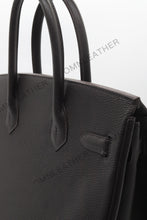 Load image into Gallery viewer, London 30 Birkin Style Togo Leather Ebony Color Gold Hardware
