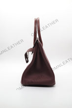 Load image into Gallery viewer, London 30 Birkin Style Touch Leather Burgundy Color Silver Hardware
