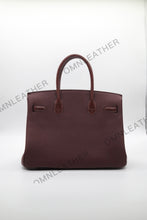 Load image into Gallery viewer, London 30 Birkin Style Touch Leather Burgundy Color Silver Hardware
