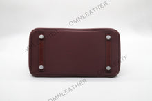 Load image into Gallery viewer, London 30 Birkin Style Touch Leather Burgundy Color Silver Hardware
