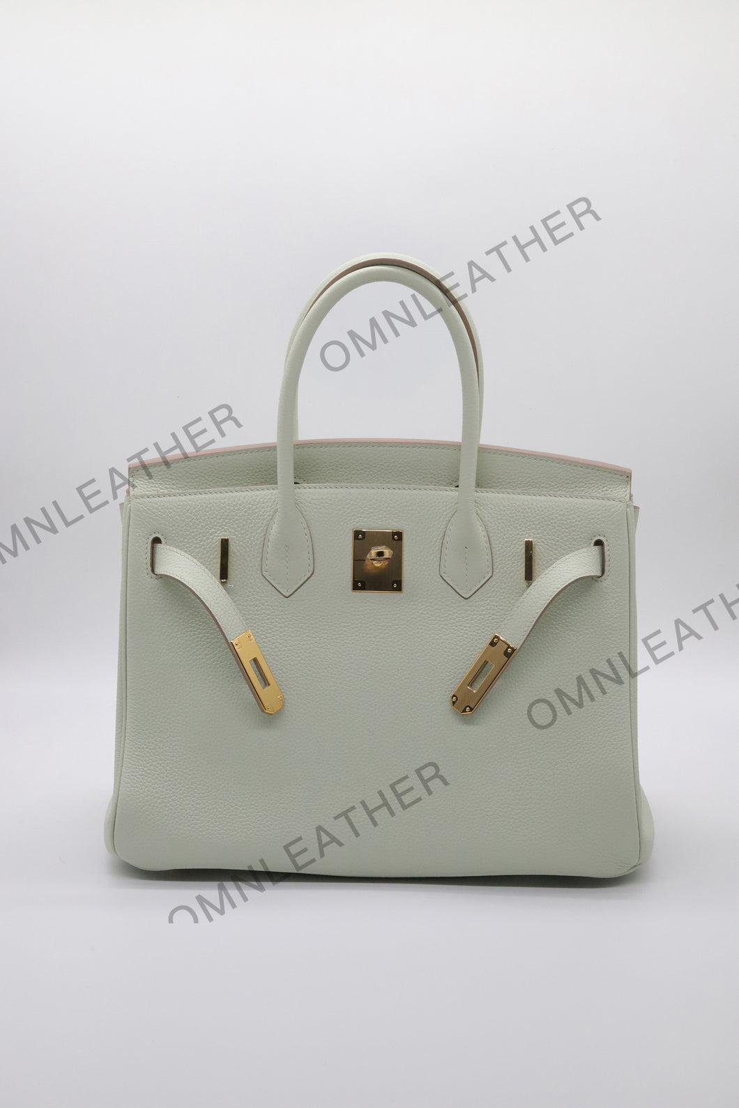 London 30 Birkin Style Togo Leather Vert Fizz Color Gold Hardware