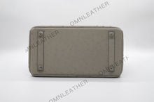 Load image into Gallery viewer, London 30 Birkin Style Ostrich Leather Grey Color Silver Hardware
