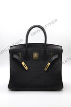 Load image into Gallery viewer, London 30 Birkin Style Ostrich Leather Black Color Gold Hardware
