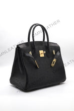 Load image into Gallery viewer, London 30 Birkin Style Ostrich Leather Black Color Gold Hardware

