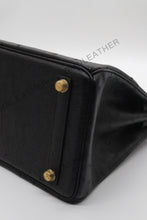 Load image into Gallery viewer, London 30 Birkin Style Ostrich Leather Black Color Gold Hardware
