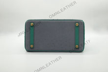 Load image into Gallery viewer, London 30 Birkin Style Ostrich Leather Grey Green Mix Color Gold Hardware

