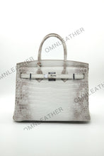 Load image into Gallery viewer, London 30 Birkin Style HCP Nile Croc Leather Himalaya Silver Hardware
