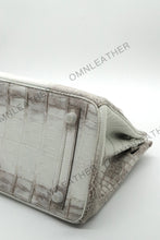 Load image into Gallery viewer, London 30 Birkin Style HCP Nile Croc Leather Himalaya Silver Hardware
