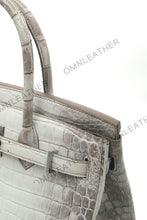 Load image into Gallery viewer, London 30 Birkin Style HCP Nile Croc Leather Himalaya Silver Hardware
